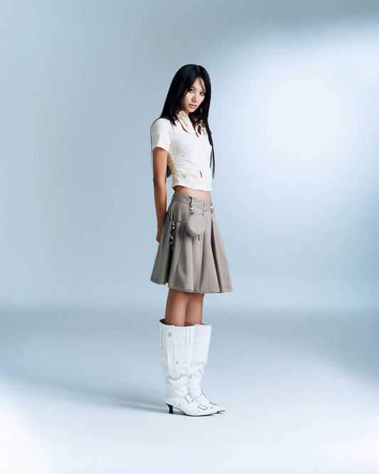 DEVORA SKIRT (BROWN STRIPES)