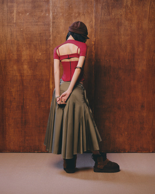 DAVON SKIRT (MOSS GREEN)
