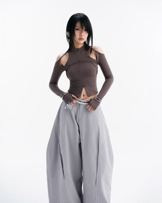 LUFT PANTS (GREY BLUE STRIPES)