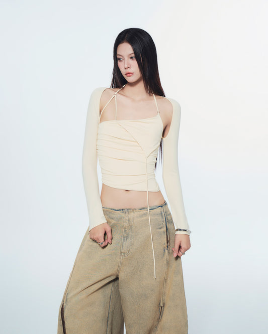 SANSA LONG SLEEVE TOP (IVORY)