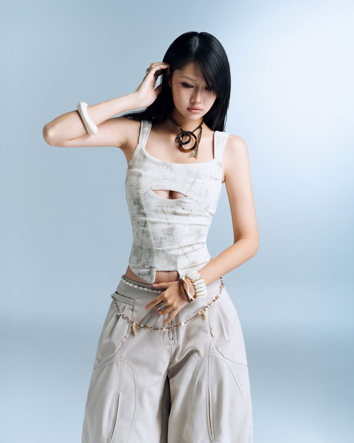 SAIDE TOP (MARBLE WHITE)