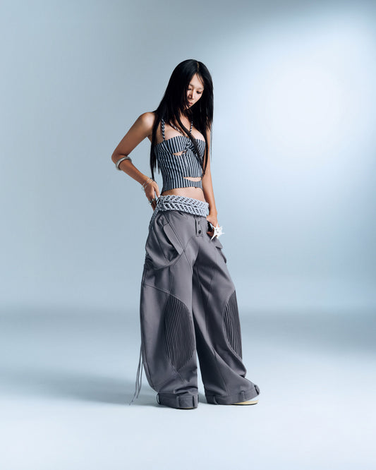 ASAEMON TOP (NAVY STRIPES)