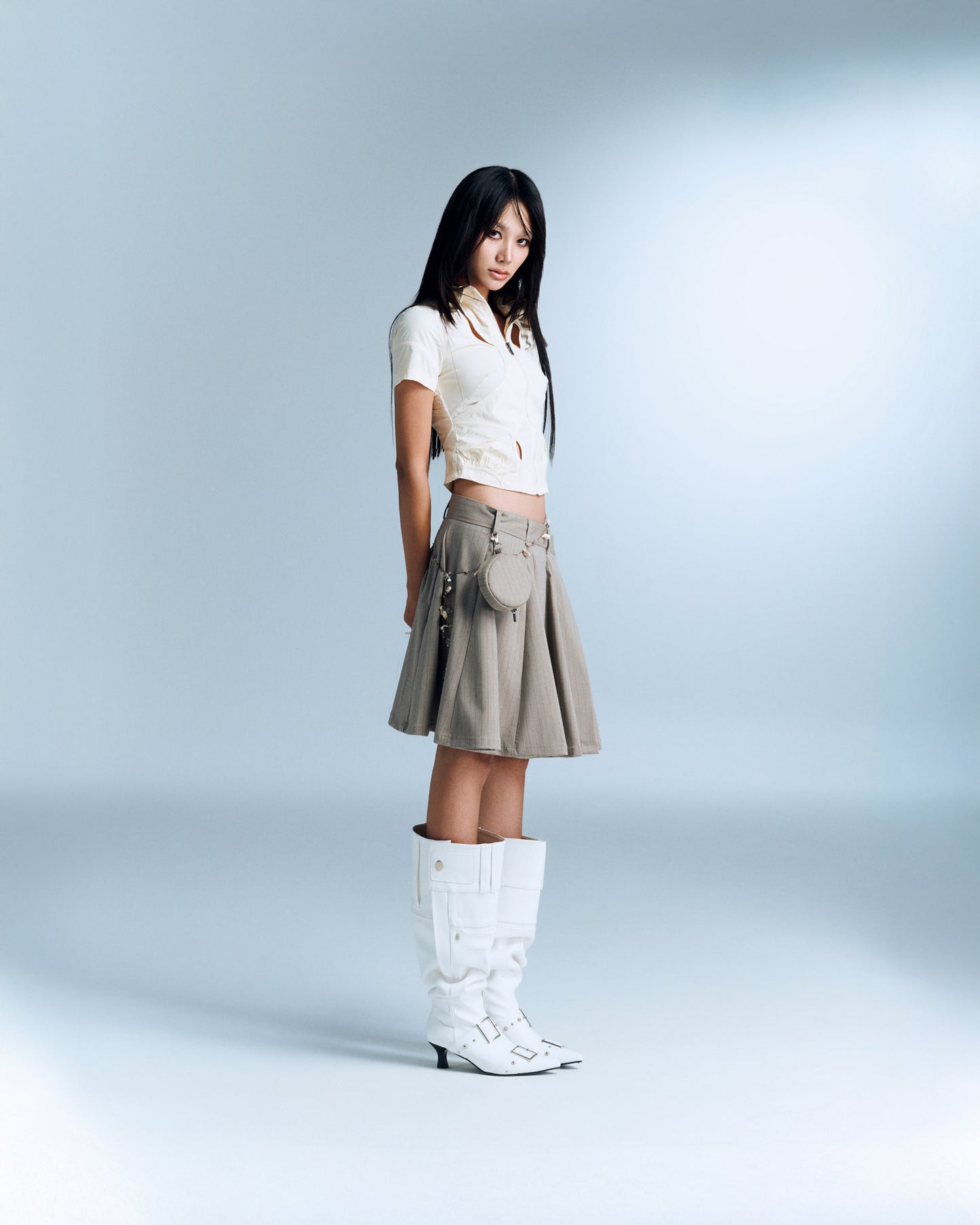 DEVORA SKIRT (BROWN STRIPES)