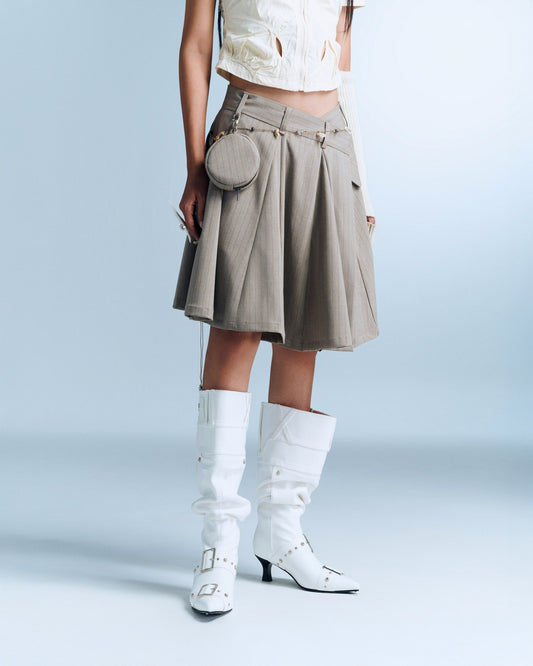 DEVORA SKIRT (BROWN STRIPES)