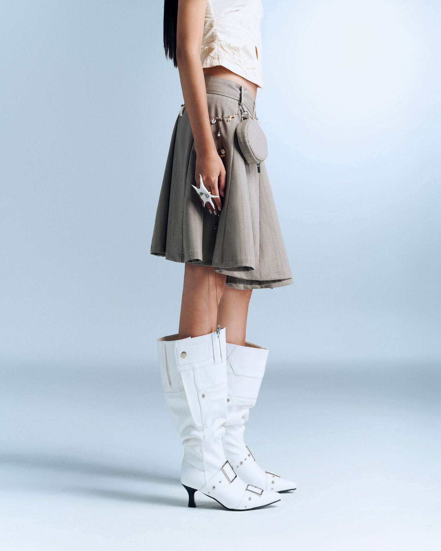 DEVORA SKIRT (BROWN STRIPES)