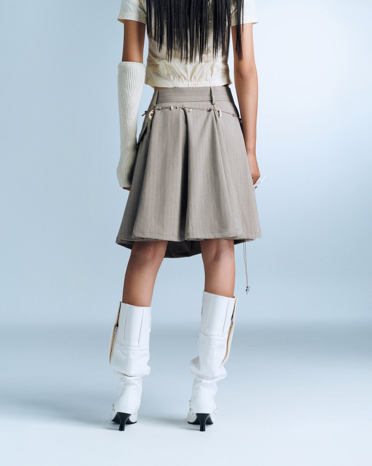 DEVORA SKIRT (BROWN STRIPES)