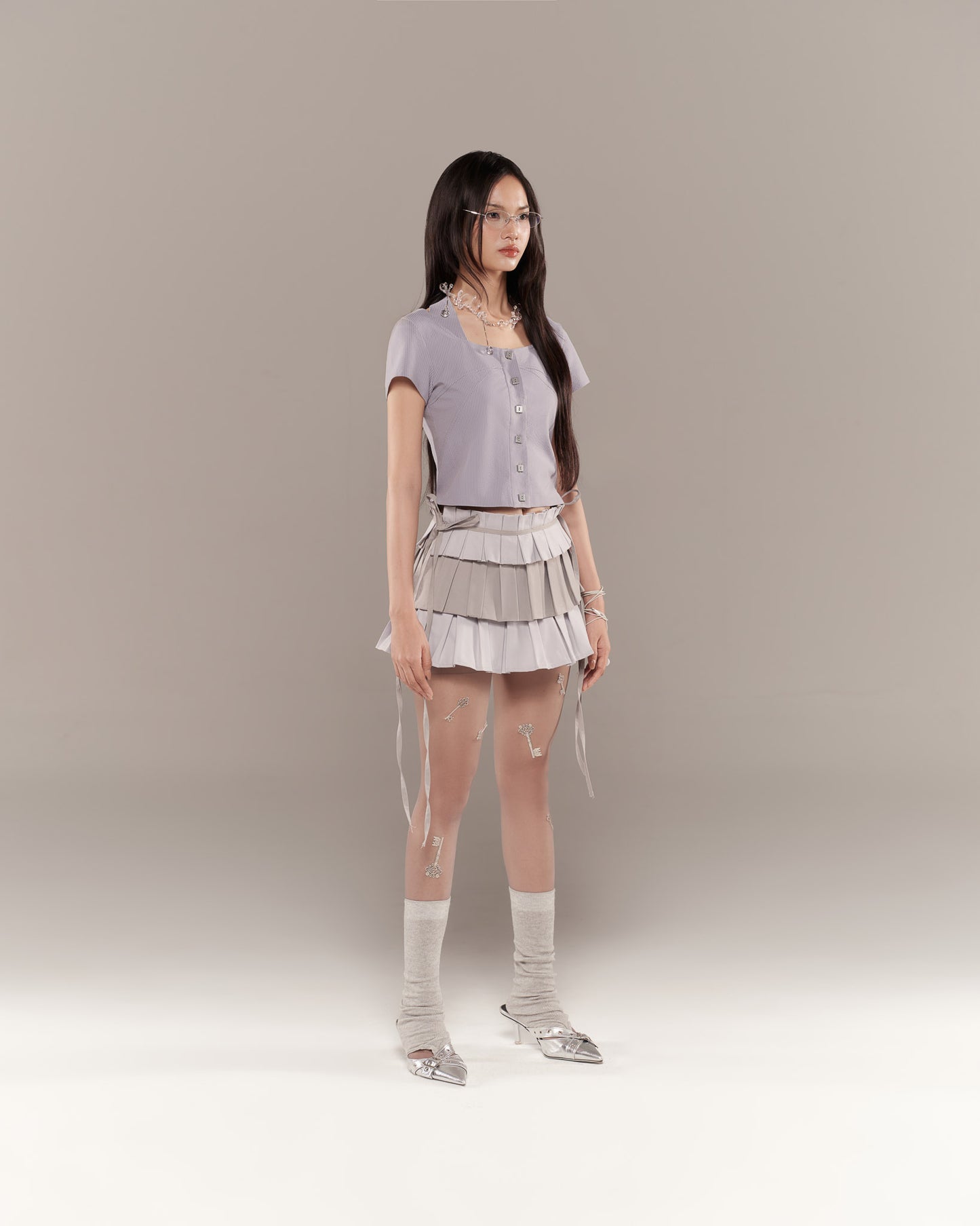 BIRDIE TOP (GREY STRIPES)