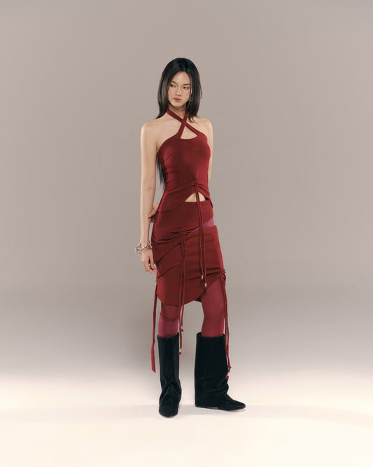 CHERIE HALTER TOP (RED)