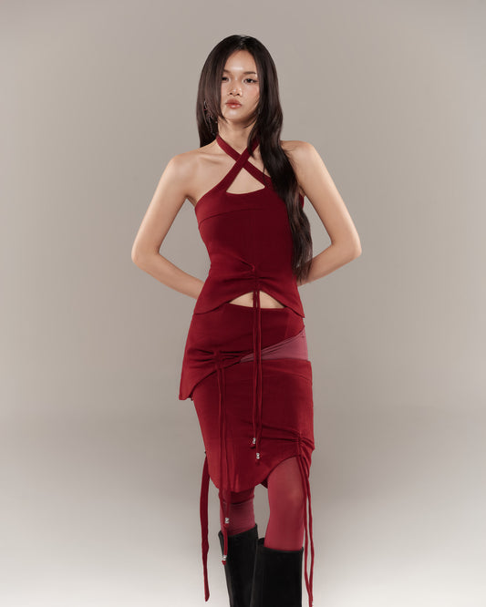 CHERIE HALTER TOP (RED)