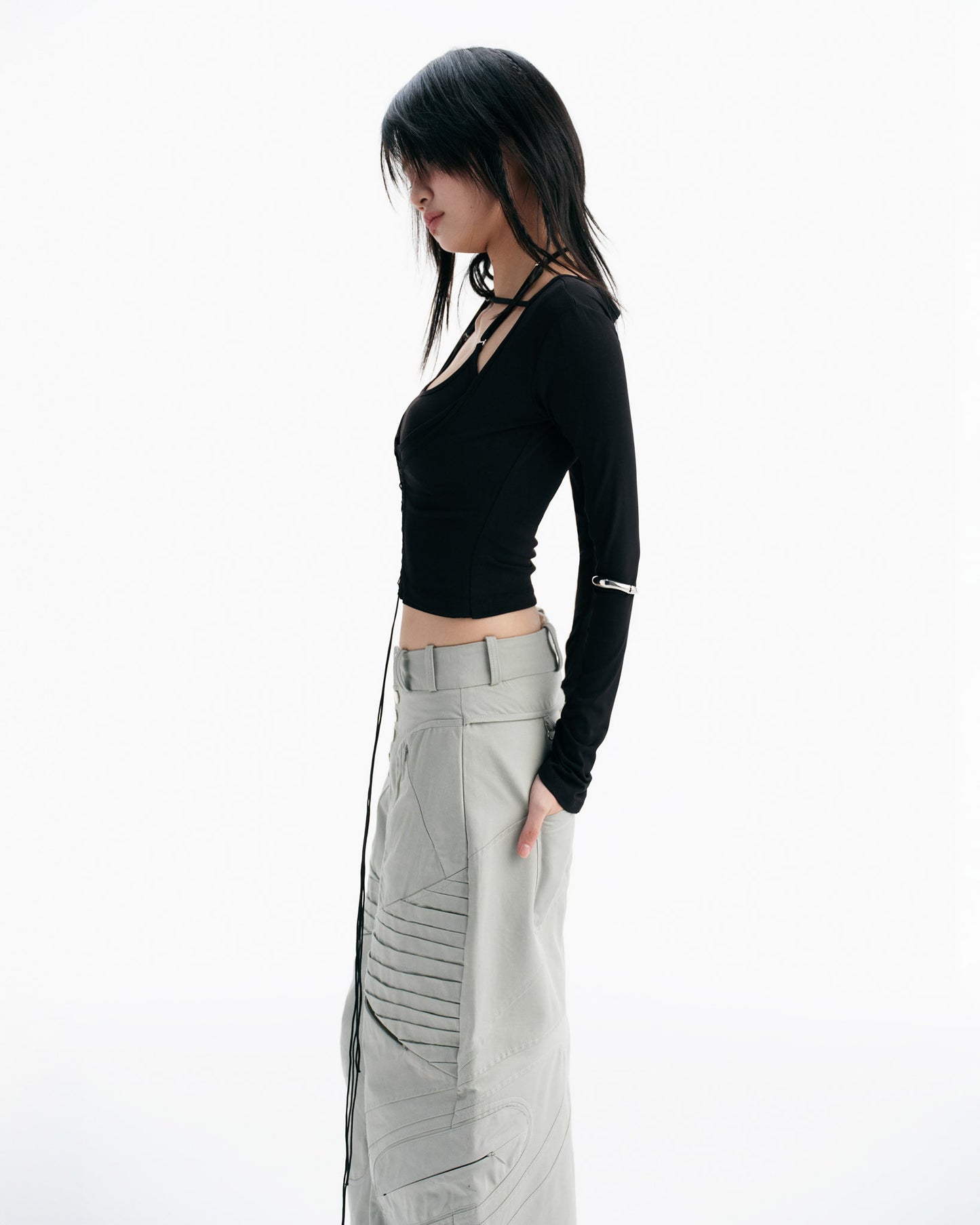 BISOU LONG SLEEVE TOP (BLACK)