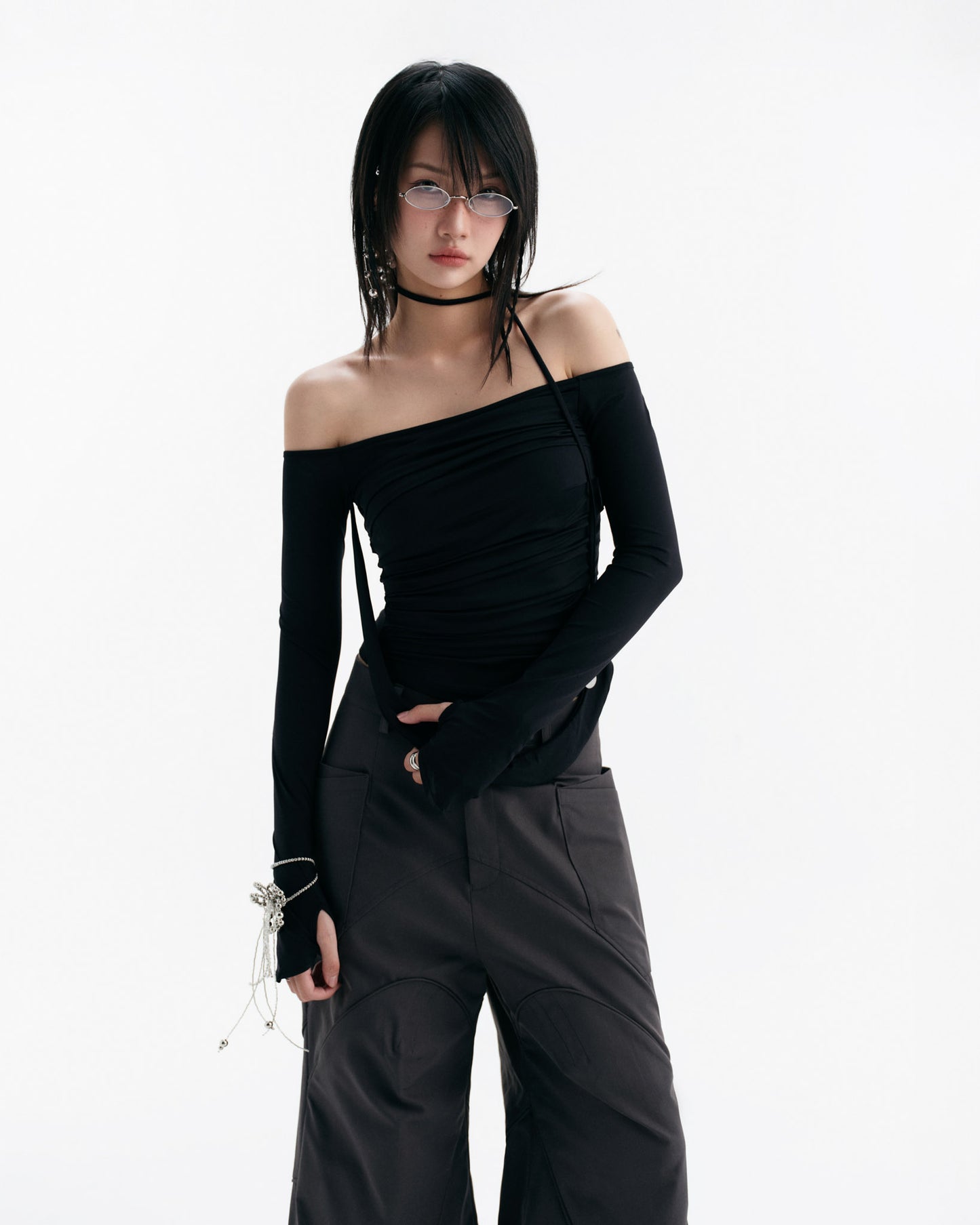 MELVIN LONG SLEEVE TOP (BLACK)