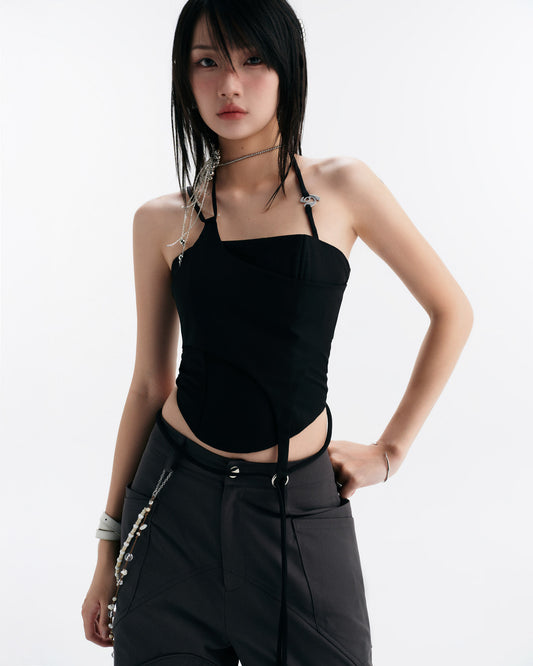 LULLABY HALTER TOP (BLACK)