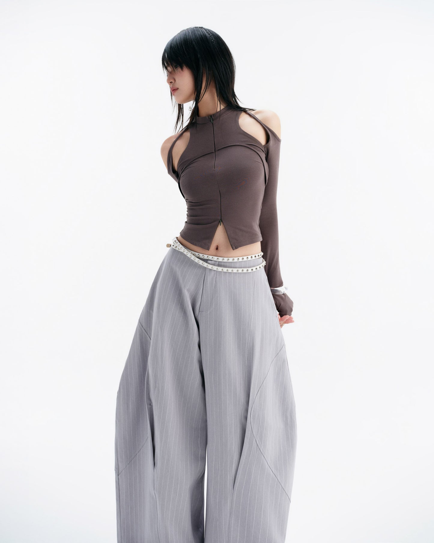 CASPIAN LONG SLEEVE TOP (GREY)