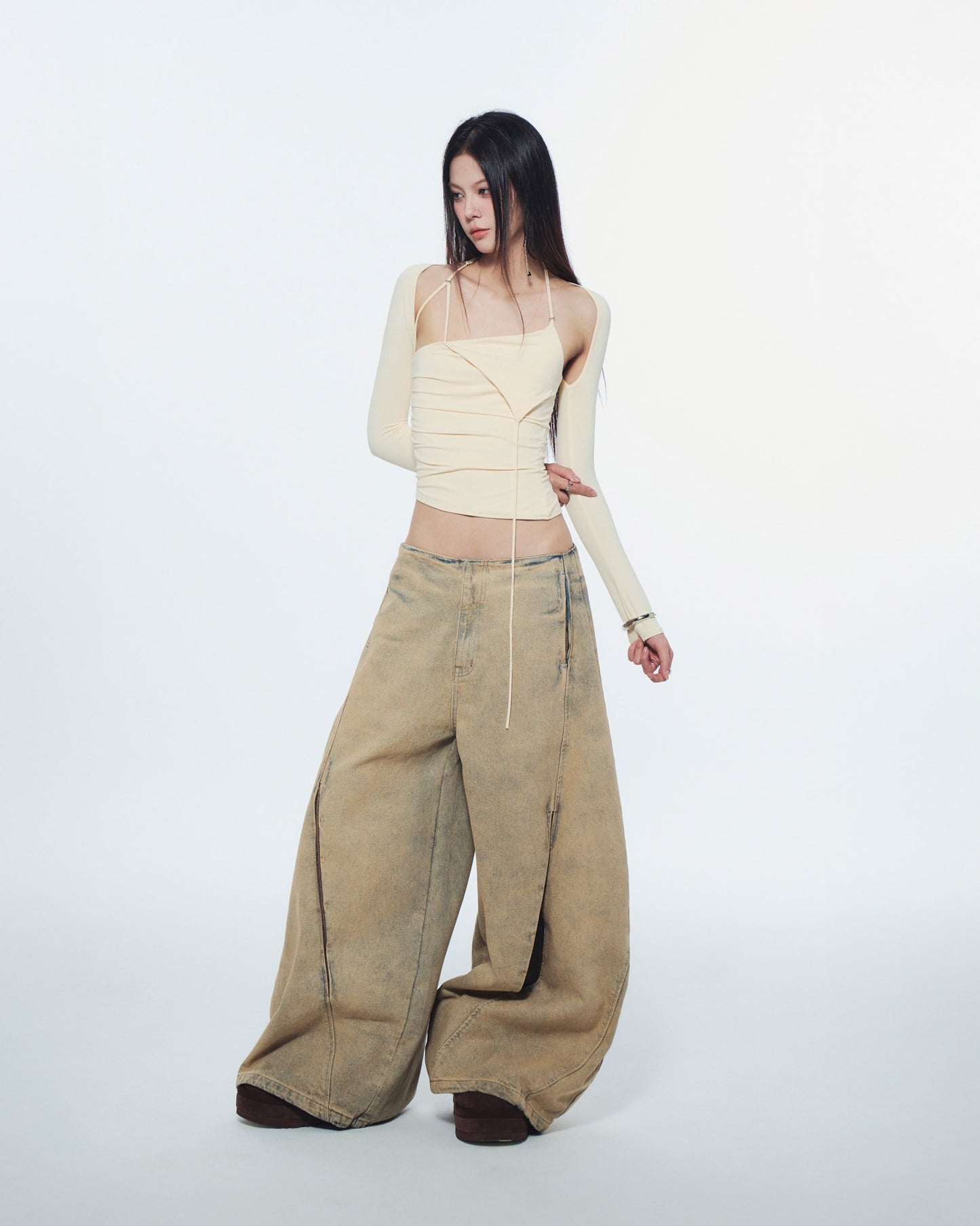 SANSA LONG SLEEVE TOP (IVORY)