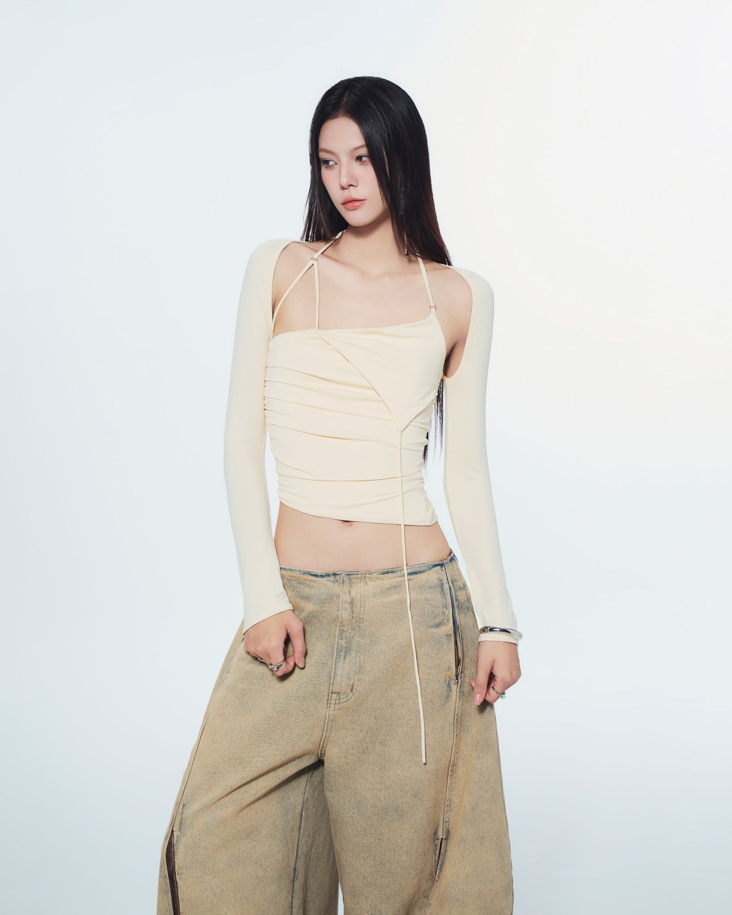 SANSA LONG SLEEVE TOP (IVORY)