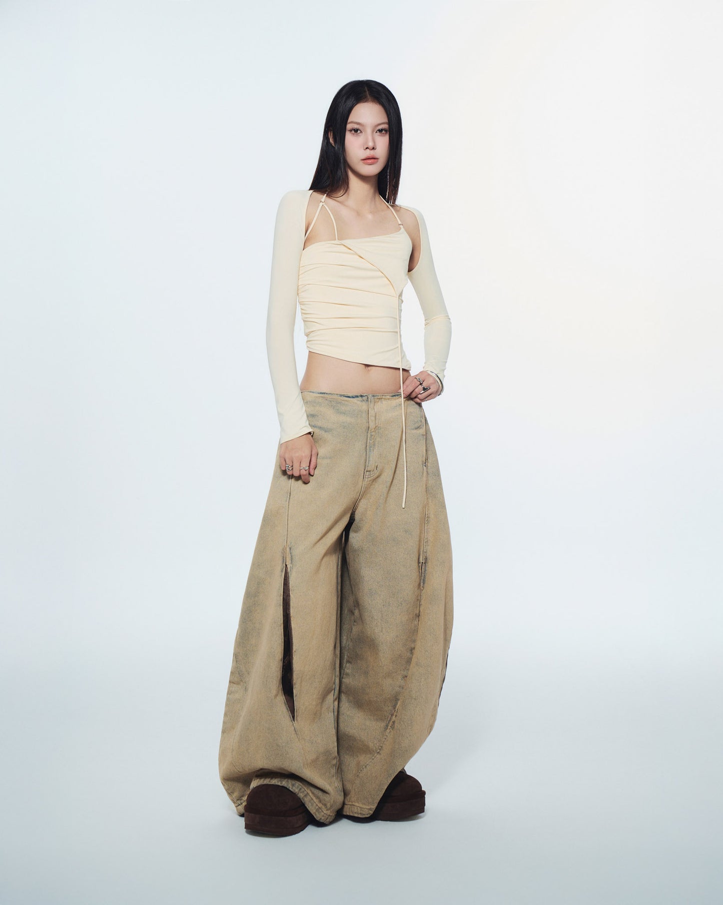 SANSA LONG SLEEVE TOP (IVORY)