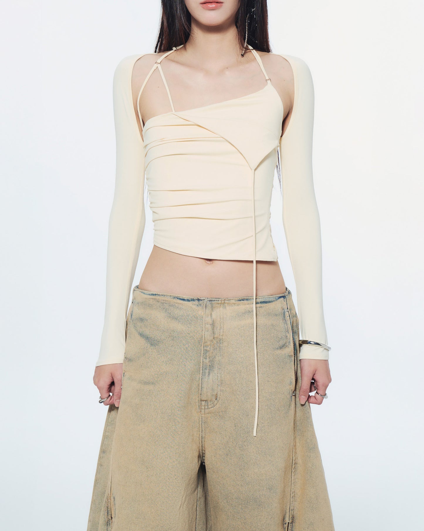 SANSA LONG SLEEVE TOP (IVORY)