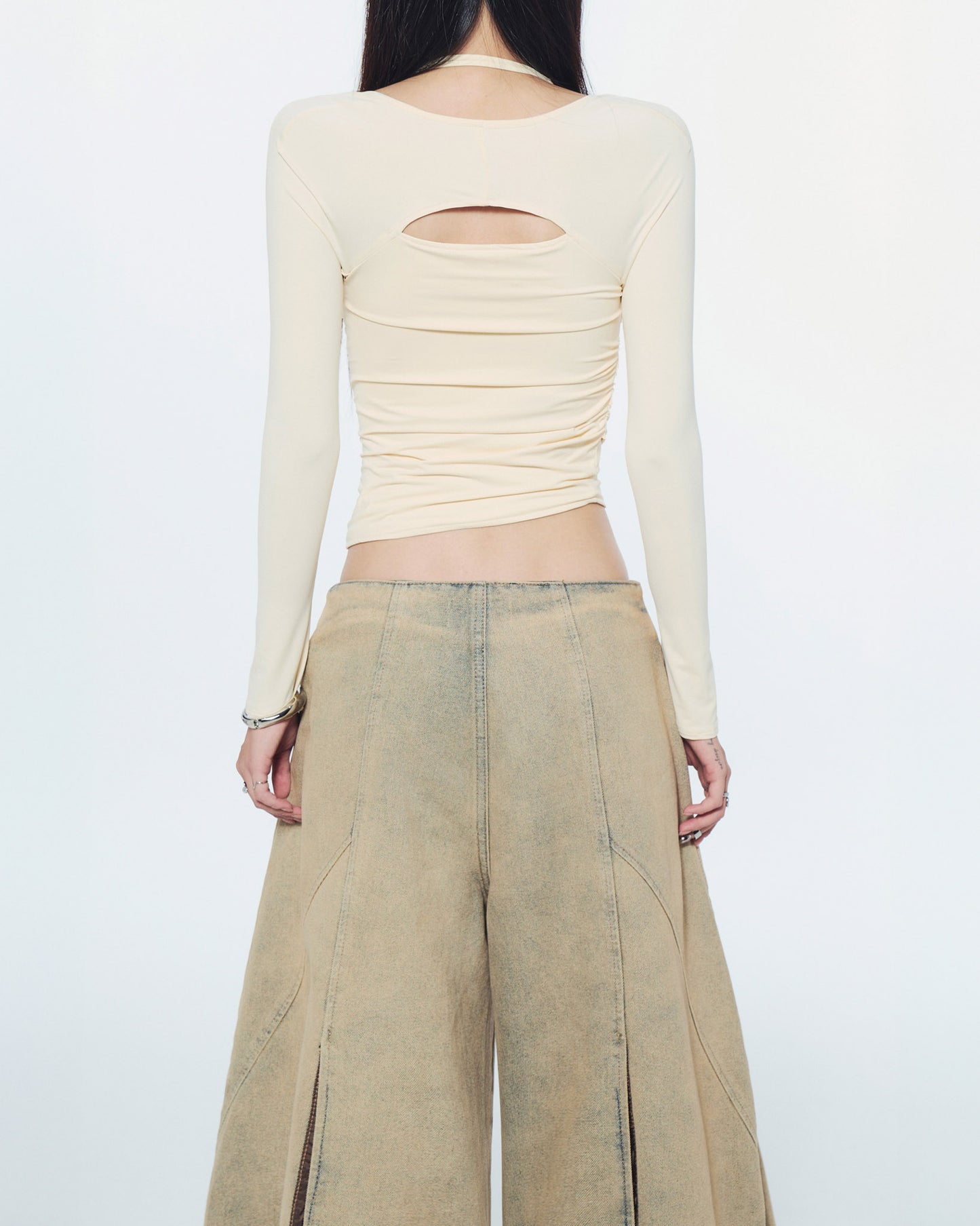 SANSA LONG SLEEVE TOP (IVORY)