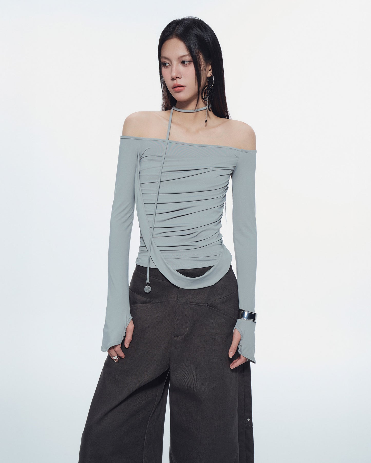 MELVIN LONG SLEEVE TOP (BLUE GREY)