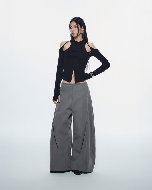 CASPIAN LONG SLEEVE TOP (BLACK)