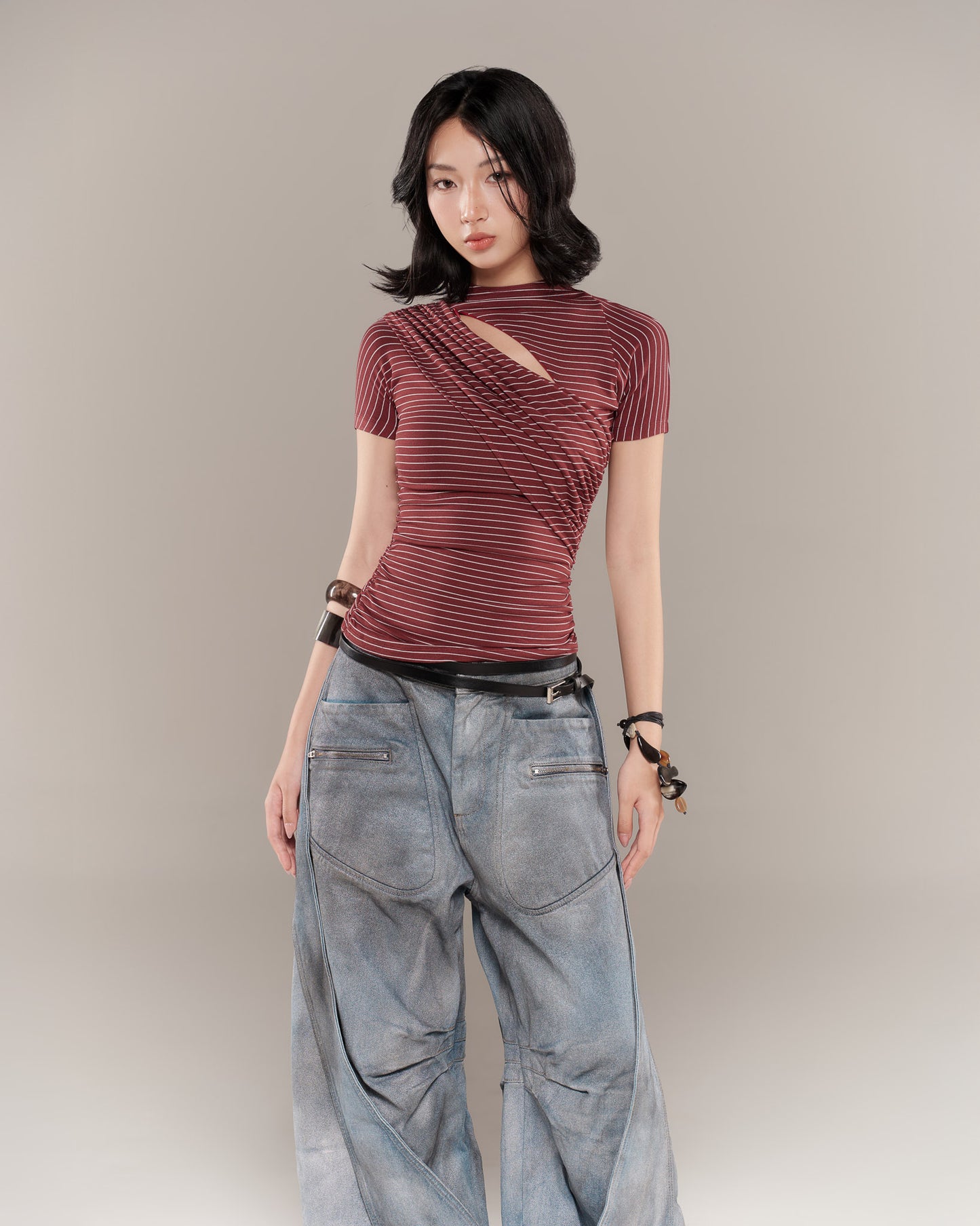 MONTY TOP (RED STRIPES)